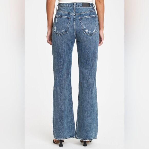 Pistola Stevie High Rise Relaxed Flare Leg Denim Jeans In Eternal NWT - Picture 2 of 6